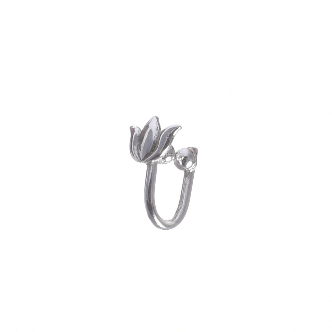 Blessing Lotus Clip-on Nosepin (Silver)