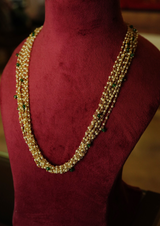 Cluster of Pearls Brass Necklace (Green)
