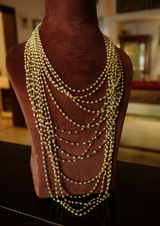 Cluster of Pearls Celebration Brass Necklace