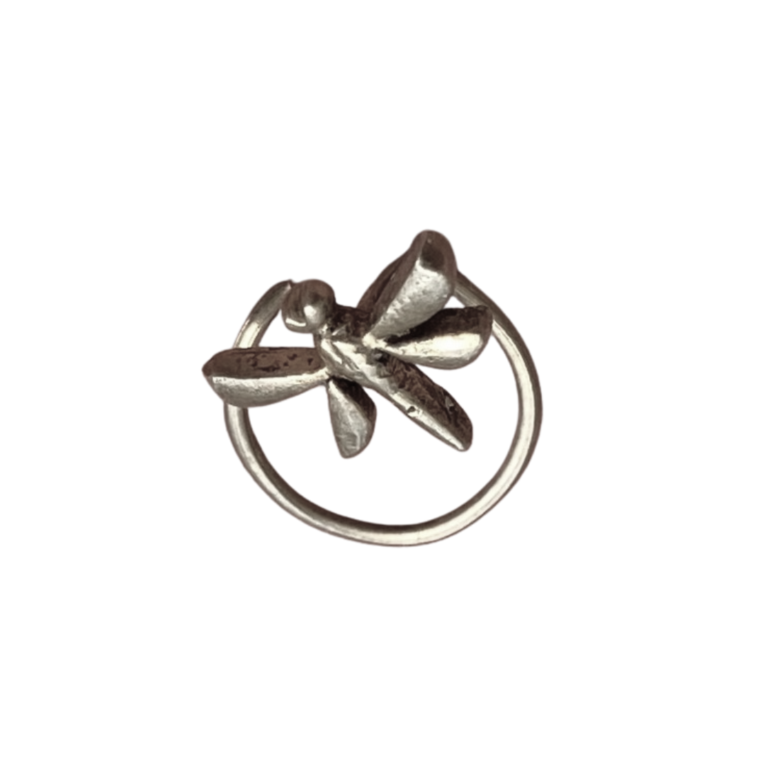 Dragonfly Coil Nosepin Silver