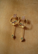 Chettinad Paisley Parrot Earrings