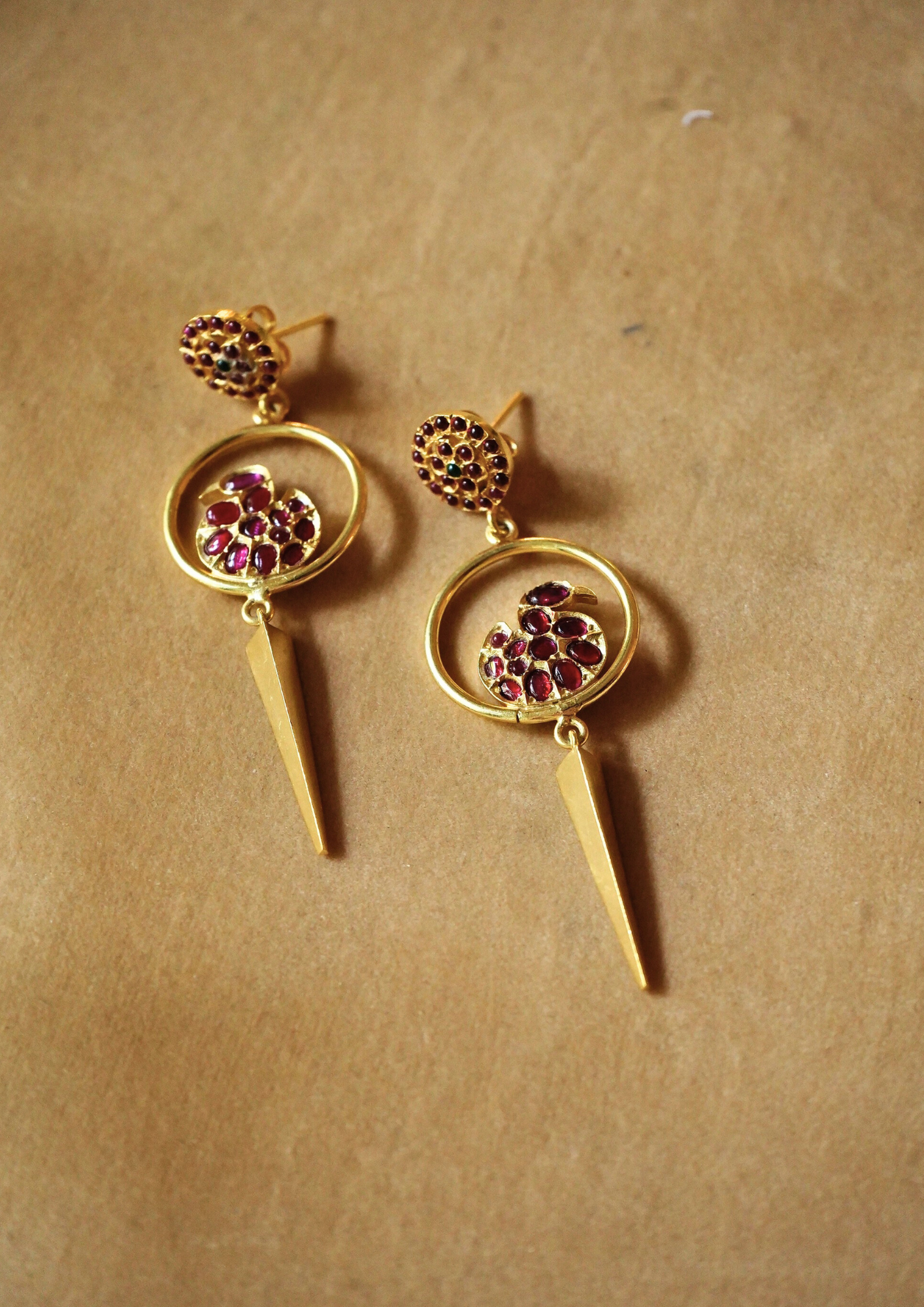 Devi Meenakshi Hamsa Warrior Earrings