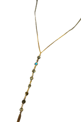 Chandelier Choker Necklace (Labradorite) - Gold Plated