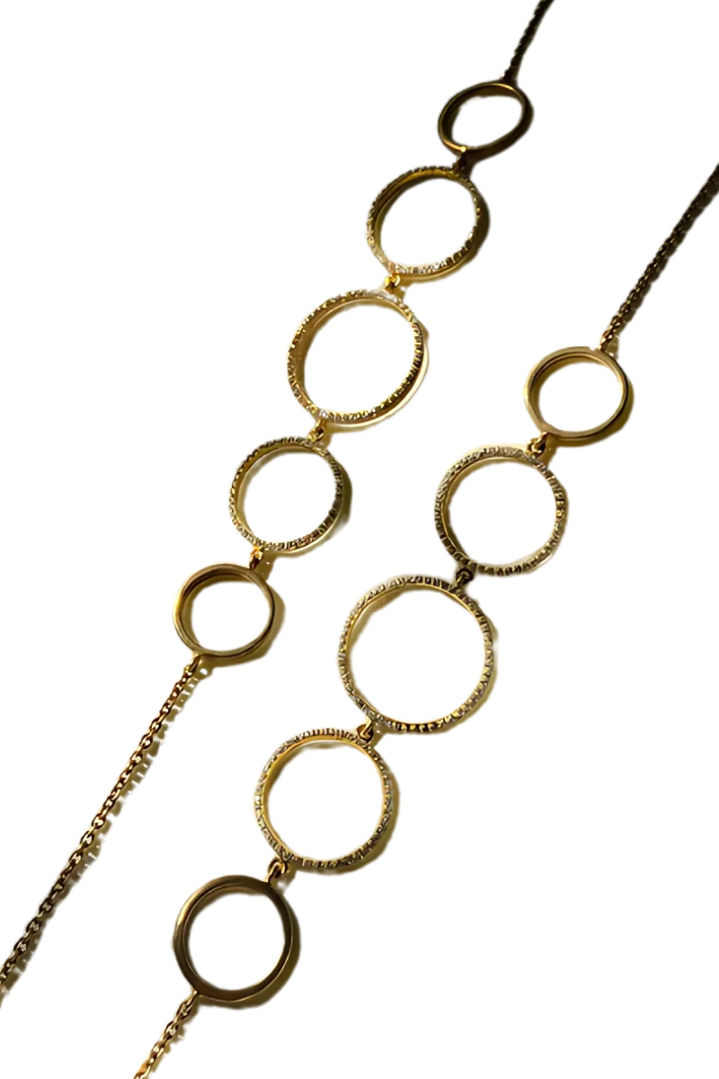 Circle Statement Necklace- Gold Plated