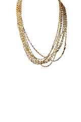 Cluster of Pearls Brass Necklace