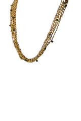 Cluster of Pearls Brass Necklace (Green)