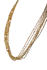 Cluster of Pearls Brass Necklace (Red)