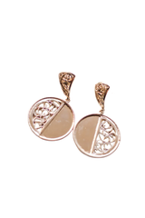 Filigree Circle Stud Earrings (Silver)