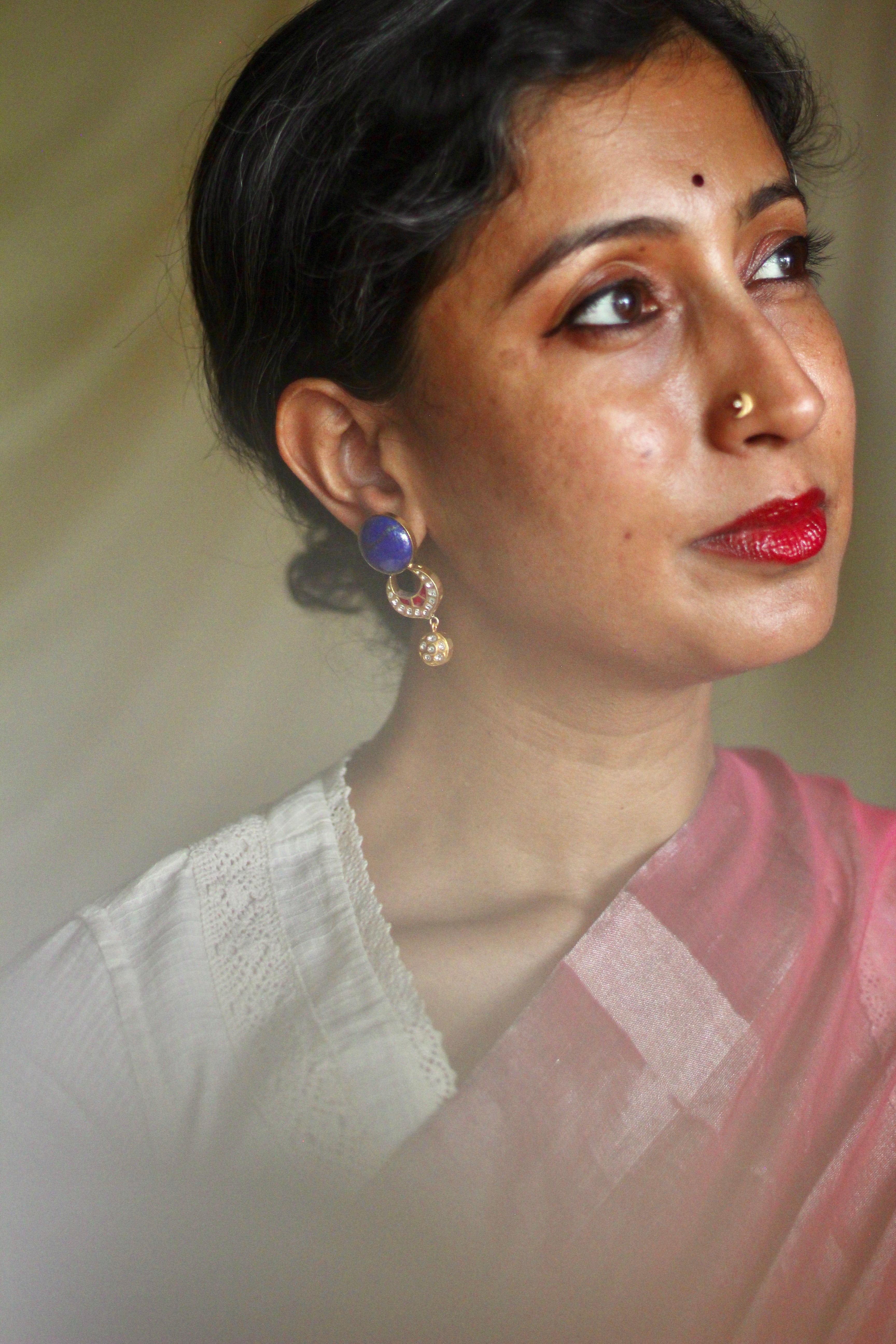 The Kavita Lapis Stud Festive Jadau Earrings