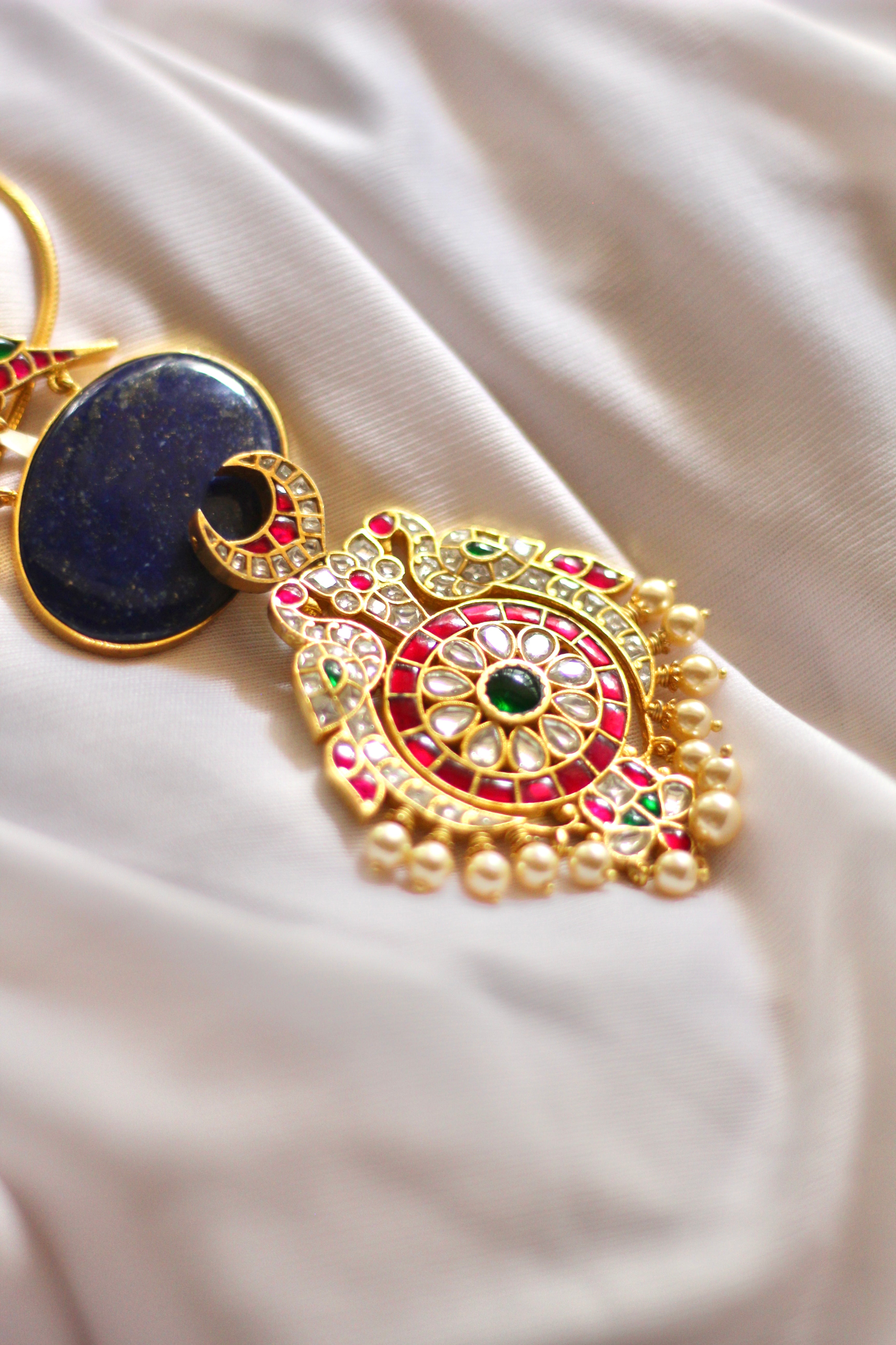 Nivedita Jadau Lapis Grandeur Necklace