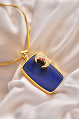Rajkumari Lapis Window with a View of a Jadau Moon Necklace