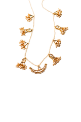 Selene Kundan Necklace With Earrings ( Gold )