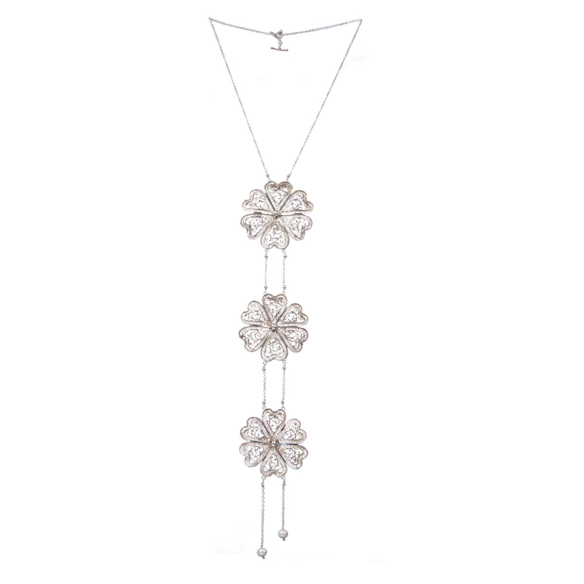 Filigree Flower Tie Necklace