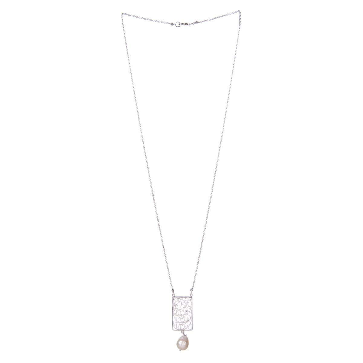 Rectangle Baroque Pearl Necklace