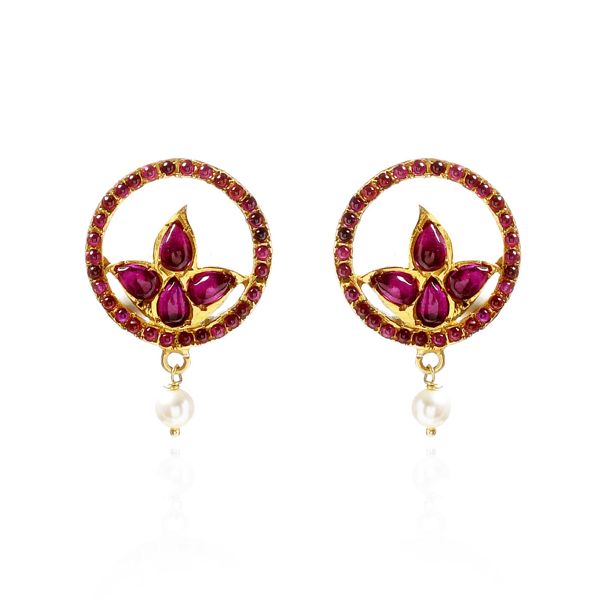 Lotus In A Circle With Pearls