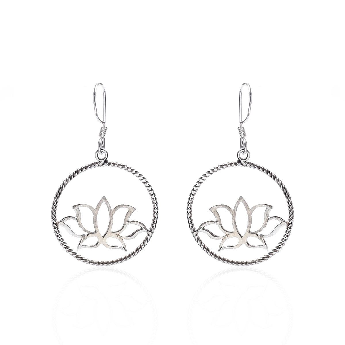 Lotus In A Circle Earrings