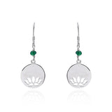Lotus Disc Danglers With Onyx Beads