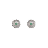 Beaten Coin Emerald Earring