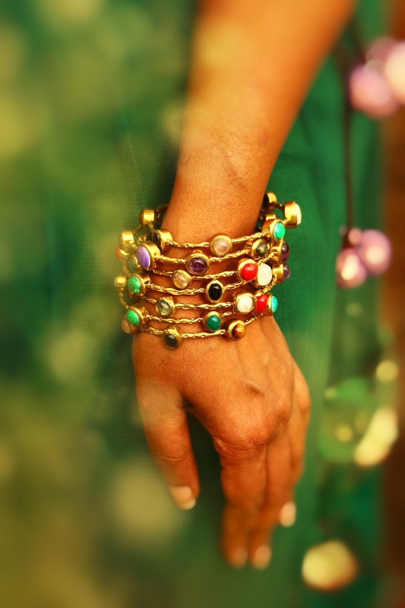 Celestial Brass Bangles - Gold