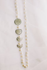 Filigree Phases of the Moon Pearl Necklace