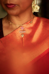 Blooming Lotus Temple Choker With Warrior Spike (Gold-plated)