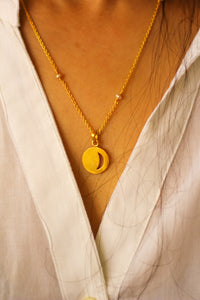 Ardhacandrakara Pearl Necklace  (Gold-Plated)