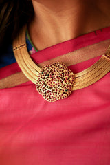 Raakudi Pendant Statement Necklace (Gold-plated)