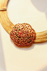 Raakudi Pendant Statement Necklace (Gold-plated)