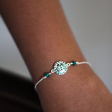 Round Lotus with Green Emeralds