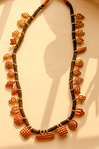 Kamakshi Long Necklace With All Temple Motifs In Harmony (Gold-plated)