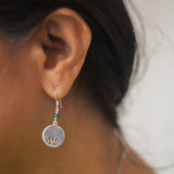 Lotus Disc Danglers With Onyx Beads