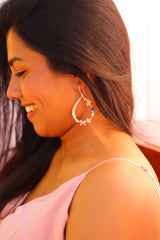 Kamadeva's Arrow In A Waterdrop Hoop Earrings (Silver)