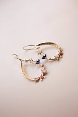 Kamadeva's Arrow In A Waterdrop Hoop Earrings (Silver)