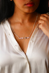 Kamadeva's Arrow With 5 Flowers Necklace (Silver)