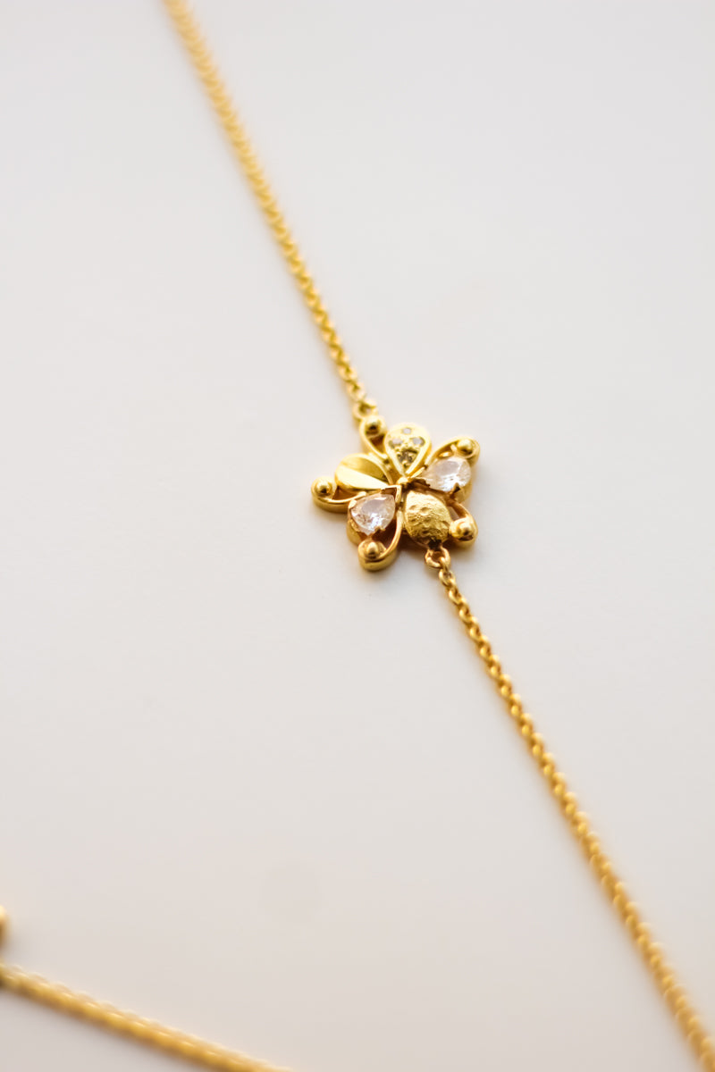 Floral Trio Necklace (Gold-Plated)