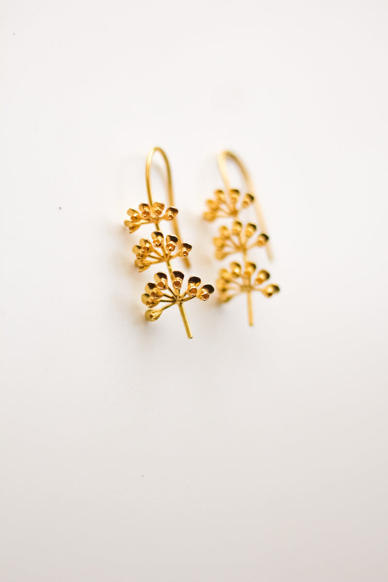 Tulsi Flowering Buds Earrings (Gold)