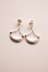 Floral Stud Bali Earrings (Silver)