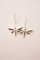 Dragonfly Hoops (Silver)