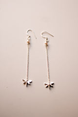 Dragonfly Chandelier Earrings (Silver)