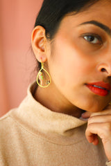Gem Studded Parrot In A Water Drop (Gold-plated)