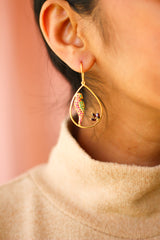 Gem Studded Parrot In A Water Drop (Gold-plated)