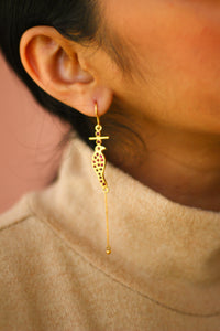 Goddess Parrot Single Chandelier Hoop Earrings (Gold-plated)