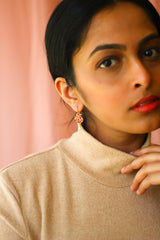 Hamsa With Pearl Hoop Earrings (Gold-plated)