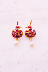 Hamsa With Pearl Hoop Earrings (Gold-plated)