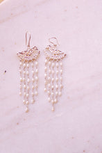Load image into Gallery viewer, Pearl Meenakshi Hoop Earrings With Rice Pearls
