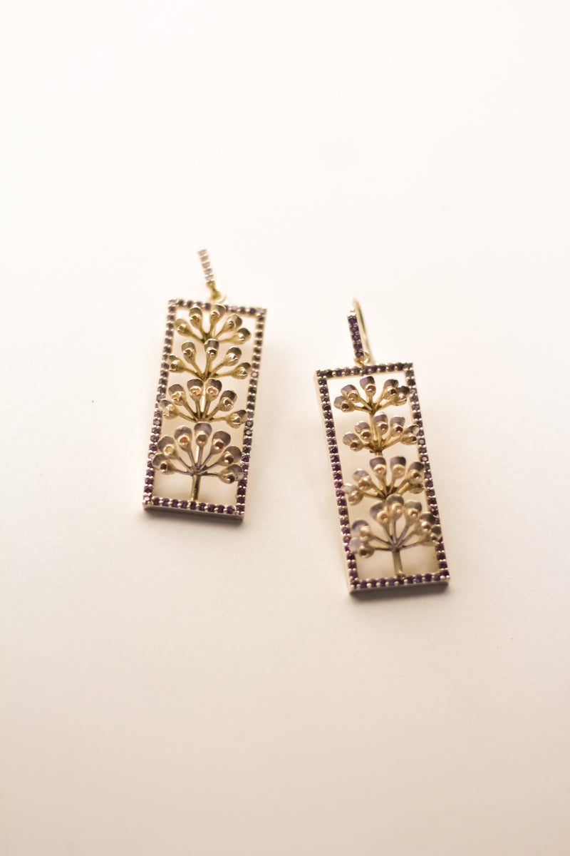 Tulsi Flowering Buds Earrings (Silver)