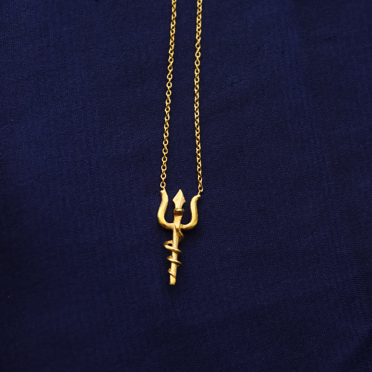 Trident Trishul With Naga Necklace (Gold-Plated)