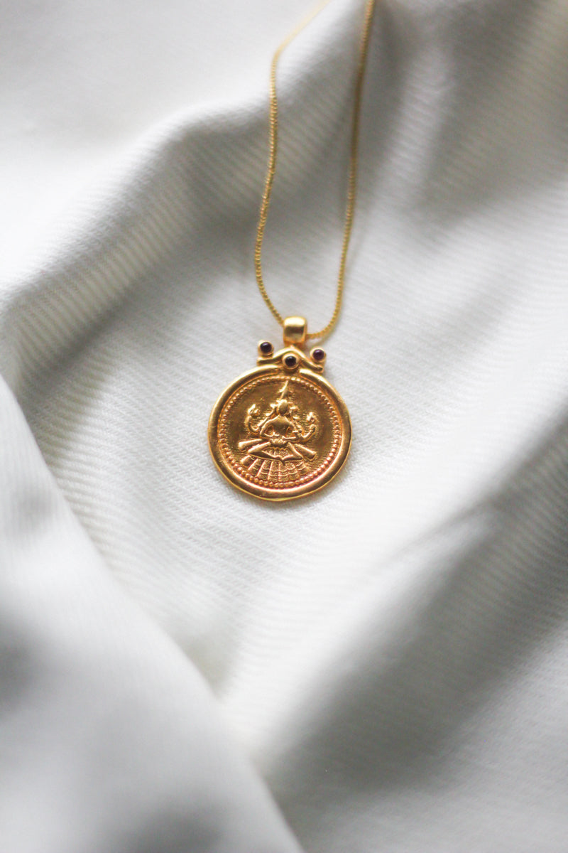 Lakshmi Coin Necklace (Silver)