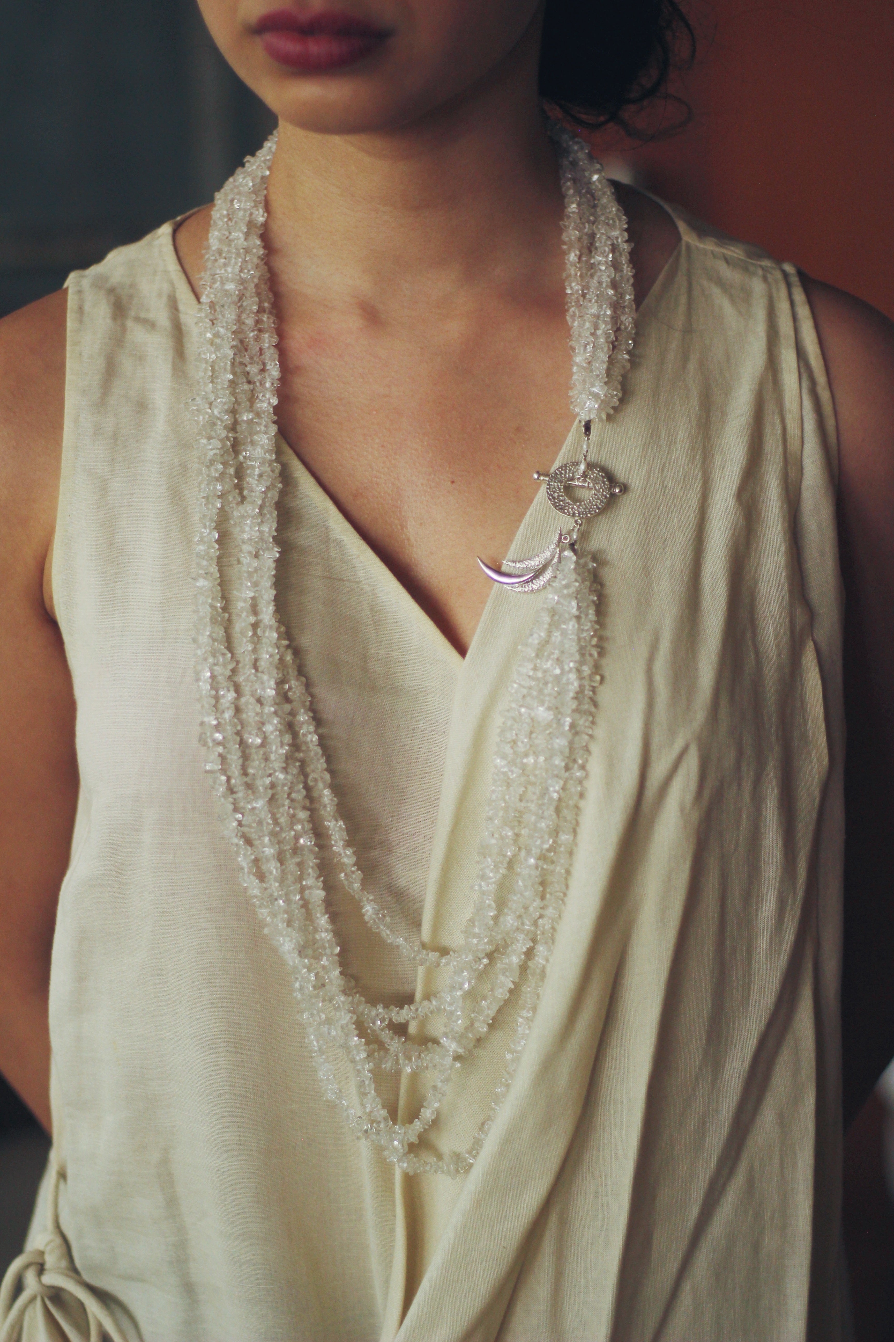 Quartz Gemstone Chips String Necklace