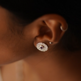 Beaten Coin Ruby Earring